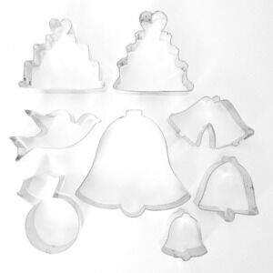Wedding Bridal Engagement Theme Vintage Cookie‎ Cutters (Set of 8)